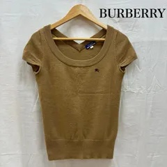 バーバリー・ブルーレーベル FBF17-565-40 ホース ロゴ 刺繍 Uネック ショートスリーブ ウール ニット セーター Tシャツ レディース 38 ISItems【USED】【古着】【中古】50158278