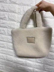 フリース ファー トートバッグ アイボリー