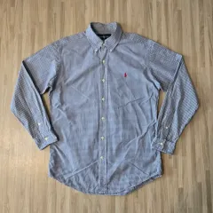 95 100) POLO RALPH LAUREN ポロラルフローレン ブルー ギンガムチェック シャツ