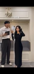 ほぼ未使用 ケイミー リブニット 切り替え マキシ丈 ワンピース