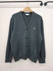 正規品 / LACOSTE ウール100% ベーシック メンズ カーディガン 105 / 季節の変わり目 オフィス