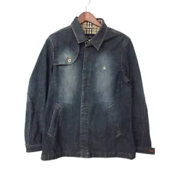 BURBERRY BLACK LABEL バーバリーブラックレーベル デニムジャケット トレンチコート アウター ノバチェック柄裏地  インディゴ L メンズ 【中古】