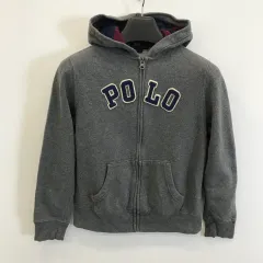 ポロラルフローレン 刺繍 ロゴ フーディ ジップアップ M 10-12サイズ