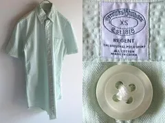 美品 Brooks Brothers ブルックスブラザーズ REGENT コットン シアサッカー 半袖 BDシャツ XS ミントグリーン