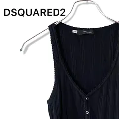 DSQUARED2 ディースクエアード ブラック レディース トップス リブ タンクトップ フロントボタン ノースリーブ シンプル【XSサイズ】210TYのサムネイル