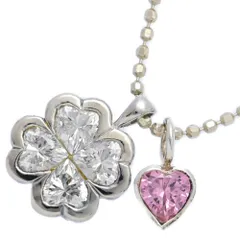 FOLLI FOLLIE  フォリフォリ クローバー ハート ラインストーン ネックレス ペンダント Sv925-9.3g シルバー 【♀】【B】【レディース】★■606978【中古】