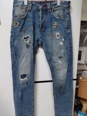 BIE PA PARIS スキニーデニム ワッペン ダメージ加工 - メルカリ