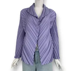 極美品 ISSEY MIYAKE イッセイミヤケ 変形 プリーツ ジャケット パープル サイズ2のサムネイル