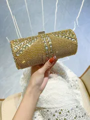 レディースバッグ 【超希少?最新作！】キラキラ ラインストーン フリンジ パーティーバッグ 結婚式 披露宴 2way ショルダー クラッチバッグ 豪華 エレガント 新品未使用