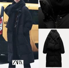 新品 ZARA ロング丈 ウォーター＆ウインドプロテクション アノラック 