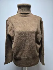 ブラウン 톤 タートルネック ニット セーター