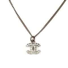 希少✨ CHANEL ネックレス ココマーク ライトストーン 小ぶり シルバー