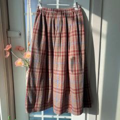 16日までの出品〕 ネストロープ リネンギンガムチェックスカート