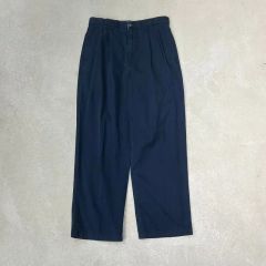 vintage2タックウールスラックスW31相当ダブル裾ワイドストレート 
