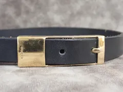 GUCCI グッチ ゴールド金具 レザー ベルト ブラック スリム 2cm幅