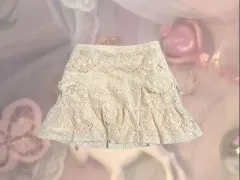 ヴィンテージ ROEM クロシェ ティアード ミニ スカート/レイヤード スカート