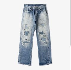 TSY RIPPED WIDE STRAIGHT DENIM [INDIGO] - メルカリ