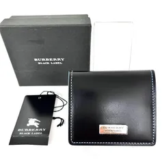 SD7107 新品未使用！ BURBERRY バーバリー コインケース 小銭入れ レザー ホースレザー 馬革 ブラック  金具シルバー