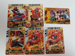 eb396 スーパー戦隊バトル ダイスオー 侍戦隊シンケンジャー キラカード 6枚セット ハイパーシンケンレッド スーパーシンケンレッド 真・六重の太刀 トレカ アーケードゲーム まとめ売り 当時物 レトロ