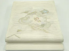 平和屋着物＊夏物　太鼓柄袋帯　絽綴れ　草花文　金銀糸　正絹　逸品　CABG7394rv