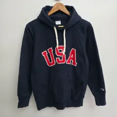 L チャンピオン リバースウィーブ USA ネイビー フーディー