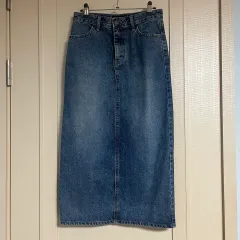 ブラックアップ デニム ロング スカート s