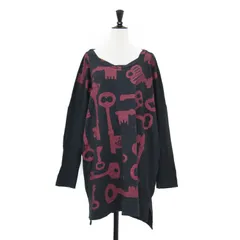vivienne westwood ヴィヴィアン ウエストウッド Tシャツ ブラック レッド 黒赤 サイズ:2(M) | キー プリント 長袖 オーバーサイズ Tシャツ / カットソー チュニック丈 鍵 オーブ柄 | 日本製【レディース】【中古】のサムネイル