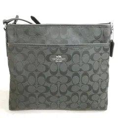 【中古】COACH ショルダーバッグ M1523-F36378 シグネチャー ブラック キャンバス×レザー