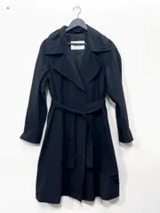 Max Mara マックスマーラ 白タグ ステッチ トレンチ コート sizeJ42（L-XL)/黒 ■◇◎レディースのサムネイル
