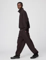 M UNIQLO U ブラッシュド スウェット ワイド パンツ DARK BROWN