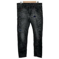 DIESEL(ディーゼル) ジーンズ サイズ33 メンズ美品  THOMMER ダークグレー×ネイビー フルレングス/ダメージ加工/D.N.A.