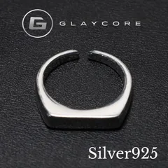 【GLAYCORE】 ハンドメイド シルバーリング Silver 925 フリーサイズ メンズ レディース 二重構造 オープンリング 重圧 デザイン 指輪 シンプル スクエア おしゃれ 調整可能 刻印あり