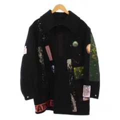 ラフシモンズ RAF SIMONS  STERLING RUBY ARCHIVE REDUX ステンカラーコート ミドル丈 プリント 46 黒 A01-608 /KHのサムネイル