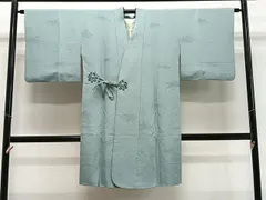 平和屋着物∞道中着　立波地紋　薄青色　ロング丈　正絹　逸品　CABE5007ua