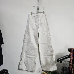 アイボリー ワイド パンツ コットン パンツ