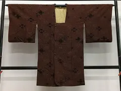平和屋着物∞道行コート　輪奈ビロード　舞花文　ロング丈　正絹　逸品　CABE5000ua