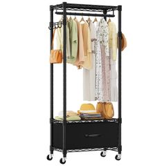 IZEUK ハンガーラック 3段 収納棚 90×40×184cm ダークグレー - メルカリ
