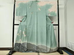 平和屋着物●訪問着　刺繍　遠山枝桜文　暈し染め　正絹　逸品　CABE2803yc