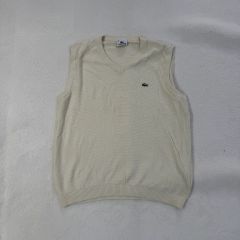 00s LACOSTE ラコステ フラレコ フランス製 ニットベスト グレー 