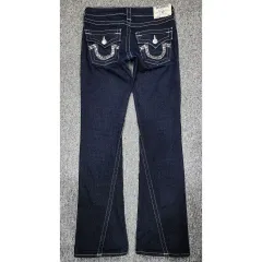 TRUE RELIGION JOEY バックポケット キュービック ローライズ ブーツカット デニムパンツ 26