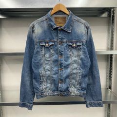美品 ZARA ザラ ジャガード織り 2nd タイプ デニムジャケット XL 