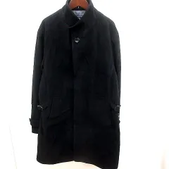 メンズビギ MEN'S BIGI コート ステンカラー 総裏地 ウール カシミヤ混 アンゴラ混 LL 黒 ブラック /RTのサムネイル