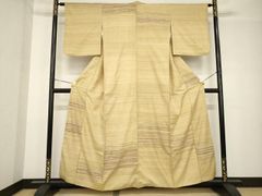着物 夏用 紬 絹芭蕉布 天然繭 染着尺 正絹 黄格子 153 小柄 - メルカリ