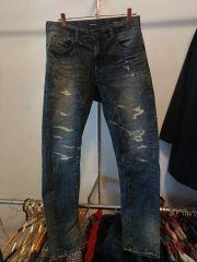 トラサルディ スリムフィット デニムパンツ ウォッシュ加工 ジーンズ 