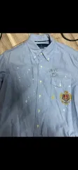 ポロラルフローレン love not war 刺繍プリンティング シャツ L
