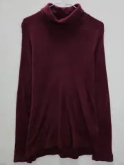 UNIQLO ユニクロ ヴィンテージ ロングスリーブTシャツ フリース ヒートテック タートルネック ワイン M-L