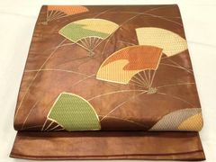 平和屋着物●名門　藤娘きぬたや・総絞り　九寸名古屋帯　舞葉文　正絹　逸品　CABE4530hy 平和屋着物○名門 藤娘きぬたや・総絞り 九寸名古屋帯 七宝文 正絹