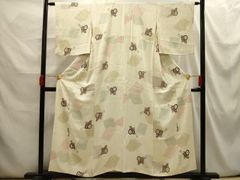 平和屋着物●上質な小紋　地紋起こし　草花文　正絹　逸品　AABG8553ph 平和屋着物○上質な小紋 地紋起こし 草花文 正絹 逸品 AABG8553ph
