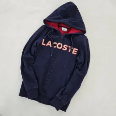 2 LACOSTE ラコステ レディース ネイビー 起毛 フード ジップアップ 0112YH1