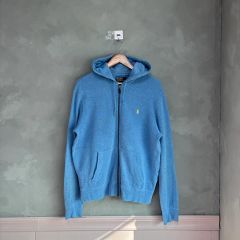 Polo by Ralph Lauren zip hoodie 水色 短丈 - メルカリ